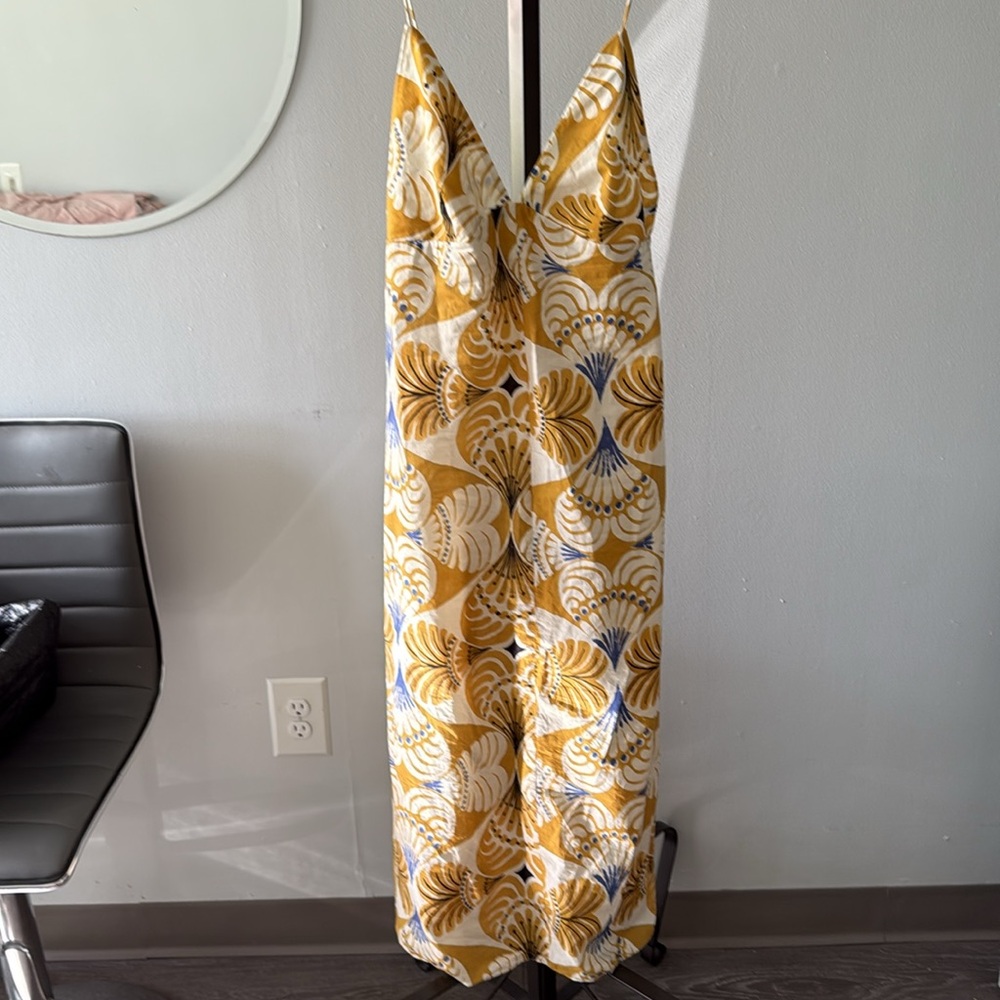 Zara Floral Yellow and Blue Dress M